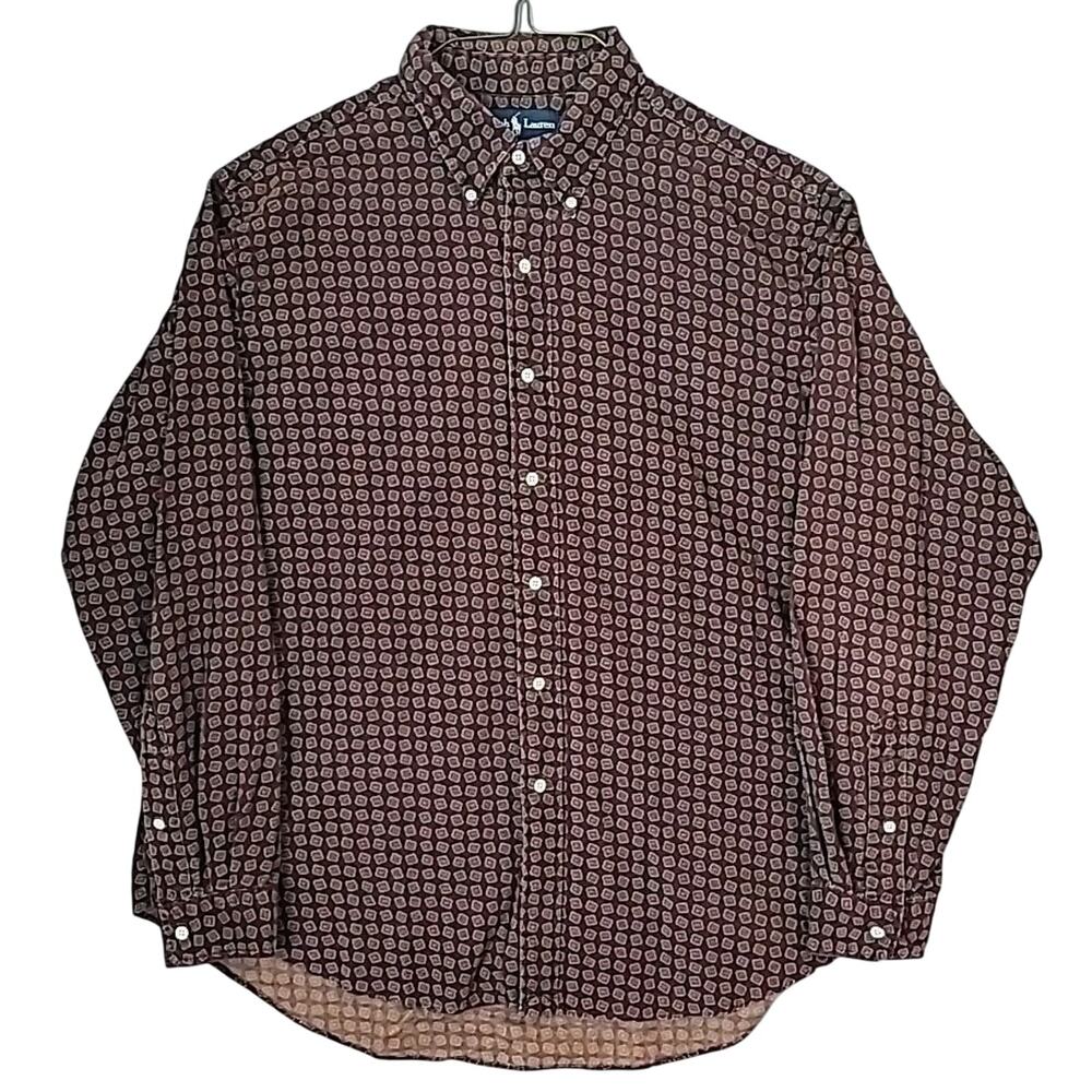 VTG Ralph Lauren Corduroy Shirt XL Red Classic Fit EUC